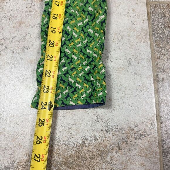 Talbots Shirt Blouse Womens 12 Green Horse Print Button Up Casual - Picture 6 of 9